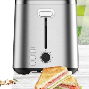 Prajitor de paine Heinner HTP-800SS, 800W, Capacitate 2 felii, 7 niveluri rumenire, Indicator LED luminos, Inox - Img 4