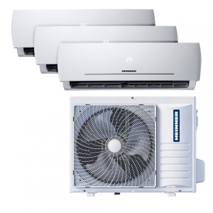 Produs Resigilat Aparat de aer conditionat MULTI SPLIT HEINNER HACMS-HS249912WH++, 24000BTU (2 x 9000 BTU + 1 x 12000 BTU), Clasa energetica: racire A++/incalzire A+, functii: mentinere temperatura 8 grade, Ifeel, Sleep, Smart, Economy