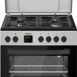 Produs Resigilat ARAGAZ MIXT HEINNER HFSC-S66FDC-BIX, 60X60CM, 4 ARZATOARE, SUPORT FONTA, CAPAC METALIC, APRINDERE ELECTRICA PLITA, DISPOZITIV DE SIGURANTA PLITA, CUPTOR ELECTRIC, 6 FUNCTII, TIMER DIGITAL, GRILL, VENTILATIE, LUMINA CUPTOR, USA CUPTOR CU G