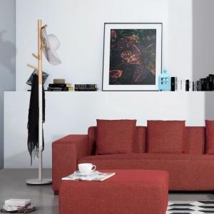 Produs Resigilat Cuier Re-Bloom Auburn, lemn de pin/otel, 6 agatatori, 29x29x170 cm, alb/natur - Verificat A - Img 2