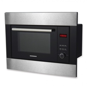 Produs Resigilat Cuptor cu microunde incorporabil Heinner HMW-23BIXBK, Capacitate 23L, Control digital, Display LED, Putere cuptor 800W, Putere grill 1000W, 5 trepte de putere, 8 programe de gatire automate, Timer, Timp maxim de gatire 60 min, Functie dec