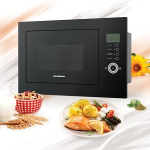 Produs Resigilat Cuptor cu microunde incorporabil Heinner HMW-25BIGBK, Capacitate 25L, Control touch, Display LCD, Putere cuptor 900W, Putere grill 1000W, 5 trepte de putere, 8 programe de gatire automate, Timer, Timp maxim de gatire 60 min, Functie decon - Img 5