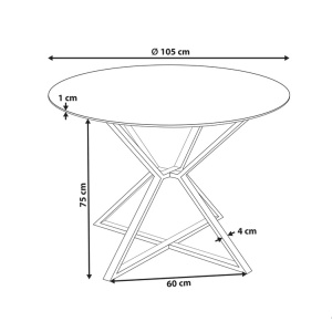 Produs Resigilat Masa de sufragerie Re-Bloom Bosco, sticla securizata/inox, 105x105x75 cm, 4 persoane, 50 kg, negru/auriu - Verificat A - Img 4