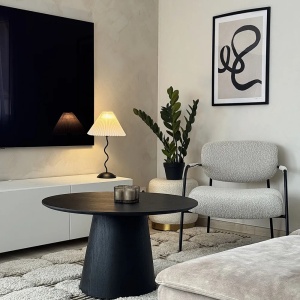 Produs Resigilat Masuta de cafea Re-Bloom Wando, MDF/furnir frasin, 80x80x47 cm, picioare 45 cm, negru - Verificat A - Img 2