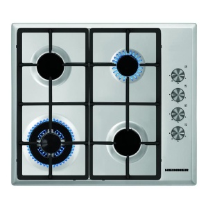 Produs Resigilat Plita incorporabila Heinner HBH-S584WI-IX, Gaz, 4 arzatoare, Wok, Gratar fonta, Control lateral, Aprindere electrica, Dispozitiv de siguranta, Duze GPL incluse, Dimenziuni (LxA): 58x51 cm, Culoare: Inox