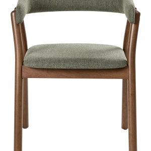 Produs Resigilat Set 2 scaune de bucatarie Re-Bloom Mylo, textil/MDF, 58x56x77 cm, spuma, 120 kg, maro inchis/verde - Verificat A - Img 4