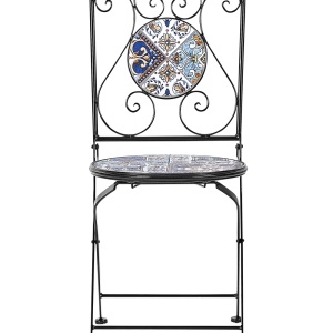 Produs Resigilat Set 2 scaune de gradina Re-Bloom Civita, fier/ceramica, 40x45x90 cm, 150 kg, multicolor - Verificat A - Img 6