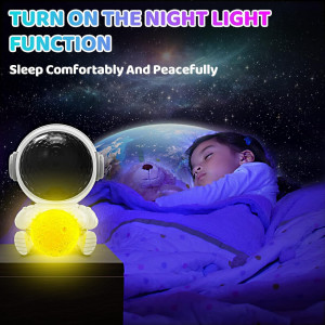 Proiector cer instelat cu lumina de noapte pentru copii Astronaut Star Galaxy  M&LD, LED, alb, ABS, baterie,  14 x 14 x 20 cm