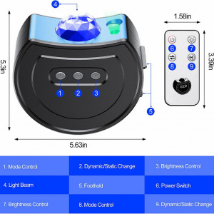 Proiector Zenoplige, LED, albastru/gri, 13,4 x 14,3 cm - Img 6