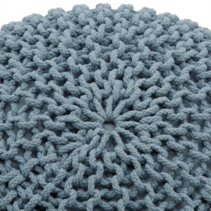 Puf tricotat Dori, albastru, 55 x 35 cm - Img 3