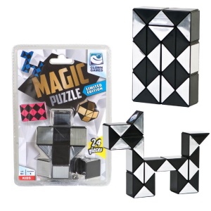 Puzzle Magic Sarpe 3D Clown Games, plastic, 24 piese, argintiu si negru - Img 1