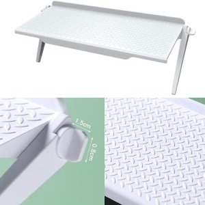 Raft depozitare pentru TV Fddd, plastic, alb, 30 x 11,3 cm