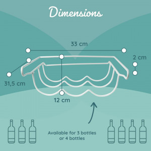 Raft pentru sticle de vin BEARTOP, metal, alb, 31,5 x 33 x 12 x 2 cm - Img 4