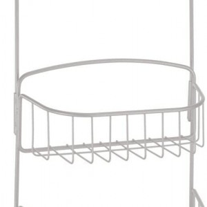 Raft suspendat pentru baie mDesign, metal, gri deschis, 25,1 x 15,2 x 42,2 cm