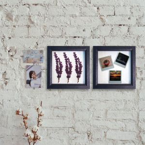 Rama foto cu caseta pentru suveniruri Muzilife, lemn/sticla, negru, 25 x 25 cm - Img 5