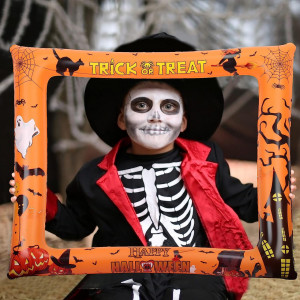 Rama foto gonflabila pentru cabina foto de Halloween LOOPES, plastic, portocaliu, 62 x 74 cm - Img 6