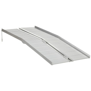 Rampe mobile pentru scaune rulante Re-Bloom, antiaderente, aluminiu, argintiu, 183 x 72 x 5 cm, Resigilat, Grad A