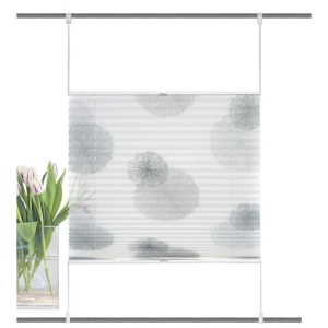 Rawlins jaluzea plisata 50x130 cm, functie up&down, 100% poliester, montaj fara gaurire, alb/gri - Verificat A · Re-Bloom