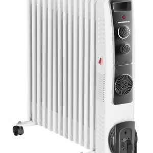 RESIGILAT – CALORIFER CU ULEI HEINNER HOH-YV13BK, 2500W, 13 elementi, Ventilator 400W, Termostat reglabil, Alb