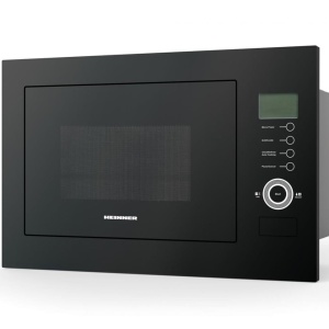RESIGILAT – CUPTOR CU MICROUNDE INCORPORABIL HEINNER HMW-25BIGBK, 25L, 900W, Grill, Control touch, Display LCD, Sticla Neagra
