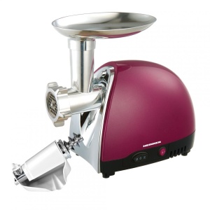 RESIGILAT – MASINA DE TOCAT HEINNER MG1500TA-BG, Putere 1600W, Accesoriu pentru rosii si carnati, Cutit inox, Visiniu sidefat