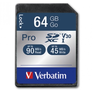 RESIGILAT Memory Card SDXC Verbatim Pro 64GB, Class 10, UHS-I U3, V30