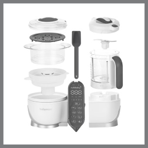 Robot de Bucatarie 6 In 1 Babymoov Pack Nutribaby Alb Cu 3 Boluri Pentru Bebelusi 180ml + 2 Linguri, Ideal Pentru Diversificare, Resigilat, Grad A - Img 2