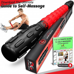 Rola de masaj muscular Physix Gear Sport, metal termoplastic, rosu, 45 x 5 x 5 cm