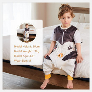 Sac de dormit pentru copii MICHLEY, model pinguin, poliester, multicolor, 5-6 ani - Img 6