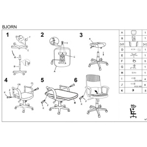 Scaun birou HM Bjorn, piele ecologica, mecanism balans, suport lombar, cotiere tapitate, sarcina maxima 90 kg, gri/negru - Img 3