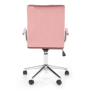 Scaun birou HM Gonzo 4 roz velvet, 53x41x110 cm - Img 3