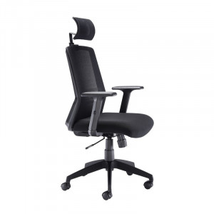 Scaun ergonomic de birou din plasă, negru, 64cm L x 64cm D - Img 2