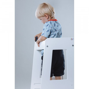 Scaun reglabil pentru copii Felix by Tissi, lemn masiv, alb, 40 x 81 x 39 cm - Img 4