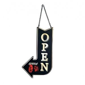 Semn cu 2 fete pentru magazin Nikky Home, metal, multicolor, 16,6 x 1,2 x 40 cm