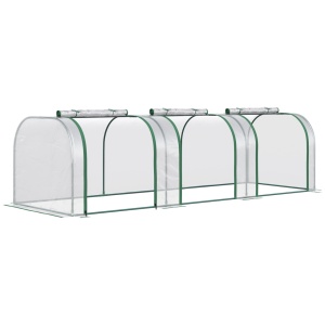Sera tip tunel 295x100x80 cm, cadru otel, PVC transparent, usi rulou fermoar, anti-vant nivel 4, legume flori - Verificat A · Re-Bloom