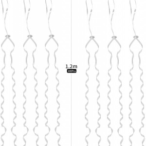 Set 100 elemente de fixare pentru baloane ALFFREUDE, folie, alb, 120 cm - Img 6