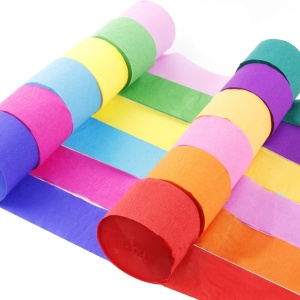 Set 15 role de hartie creponata Qinghec, multicolor, 4,5 cm x 25 m 