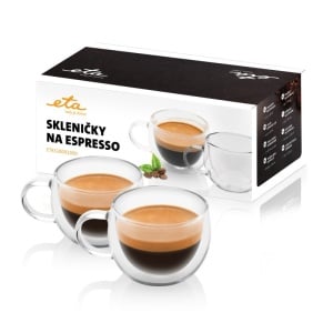 Set 2 cesti pentru espresso ETA 5180 91000, 80 ml, pereti dubli din sticla borosilicata - Img 2