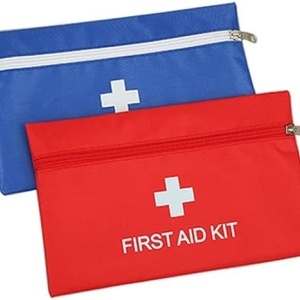 Set 2 genti de prim ajutor Losuya, nailon, albastru/rosu, 23 x 15 cm