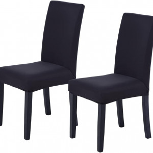 Set 2 huse de protectie pentru scaune Veakii, poliester, negru, 46 x 46 x 60 cm