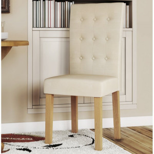 Set 2 scaune de masă tapițate Farren, bej, 99,5cm H x 49cm W x 43cm D - Img 2