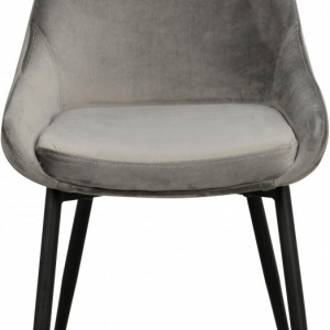 Set 2 scaune Sierra, tapițate, gri, 85 x 49 x 55 cm