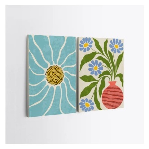 Set 2 tablouri decorative canvas, 2x70x100 cm, dimensiune totala 150x100 cm, panza 100%/lemn 100%, multicolor - Verificat B · Re-Bloom - Img 3