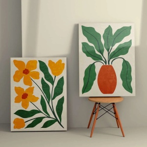 Set 2 tablouri decorative canvas, 2x70x100 cm, panza/lemn, multicolor - Verificat A · Re-Bloom - Img 3
