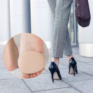 Set 3 perechi de tampoane pentru degetele picioarelor Tuknon, textil, bej