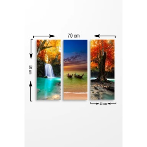 Set 3 tablouri decorative, MDF 100% 3mm, 3x20x50 cm, total 70x50 cm, multicolor - Verificat A · Re-Bloom - Img 2