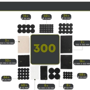 Set 300 tampoane pentru podea din pasla MANNIFIX autoadezive, pentru picioare scaun, mobila, 12 dimensiuni, Resigilat, Grad A - Img 2