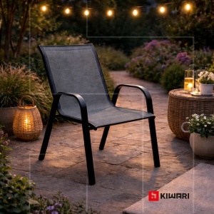 Set 32 scaune Kiwari Lago 72.5x55.5x92.5 cm, suprapozabile, 110 kg, interior/exterior, gri - Img 3