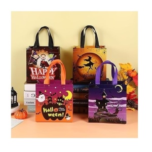 Set 4 pungi de Halloween, Lxgkrel, textil, multicolor, 22 x 23 x 11 cm