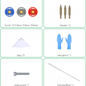 Set accesorii pentru pistolul de vopsit Fancyall, nitril/plastic/metal, multicolor